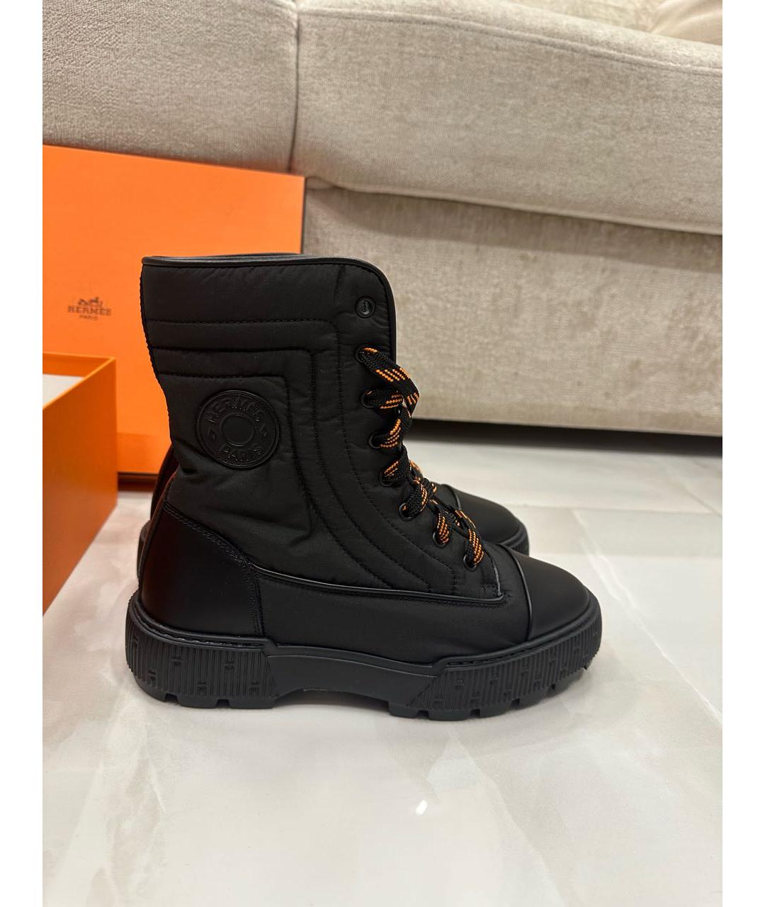 HERMES Черные синтетические ботинки, фото 8