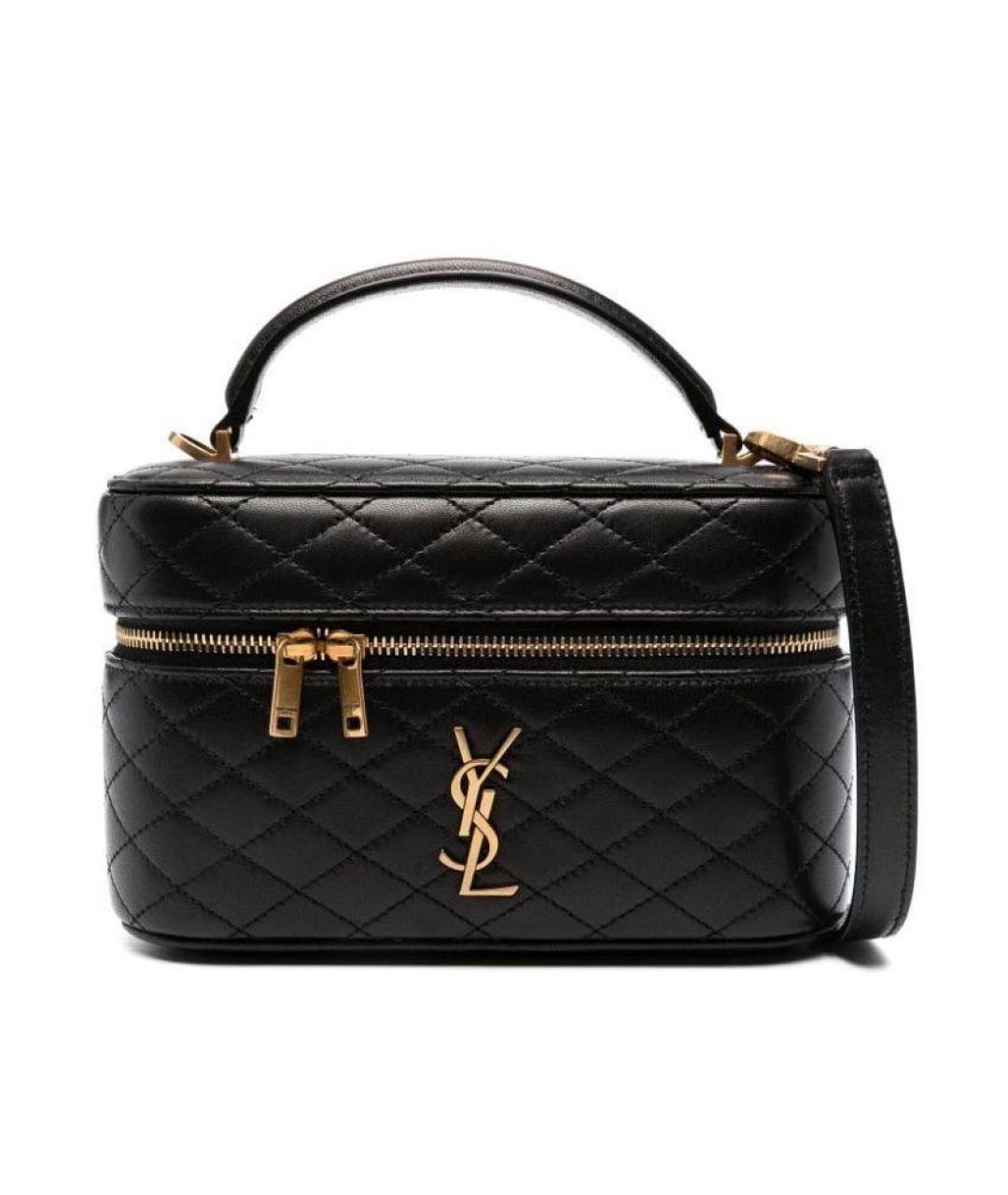 SAINT LAURENT Черная кожаная сумка через плечо, фото 1