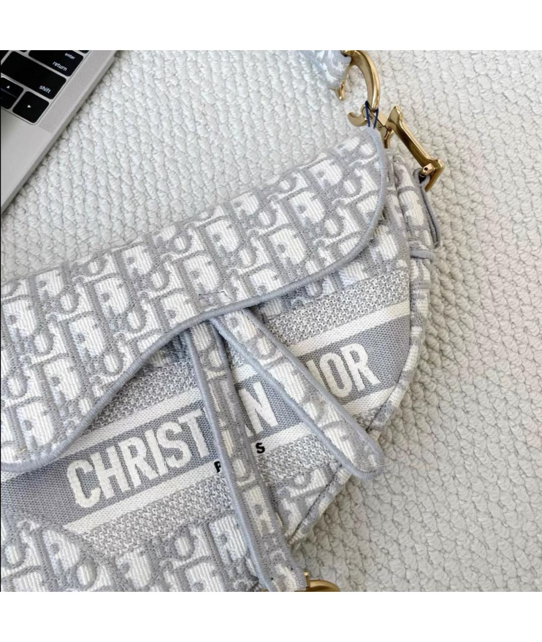 CHRISTIAN DIOR Серая сумка с короткими ручками, фото 4