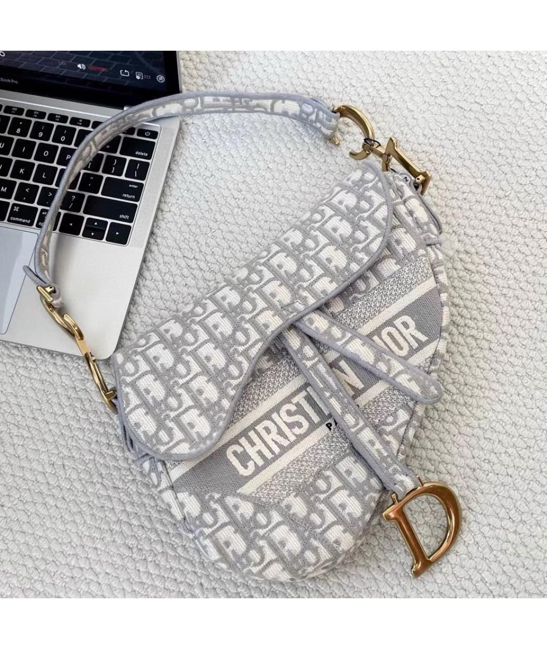 CHRISTIAN DIOR Серая сумка с короткими ручками, фото 9