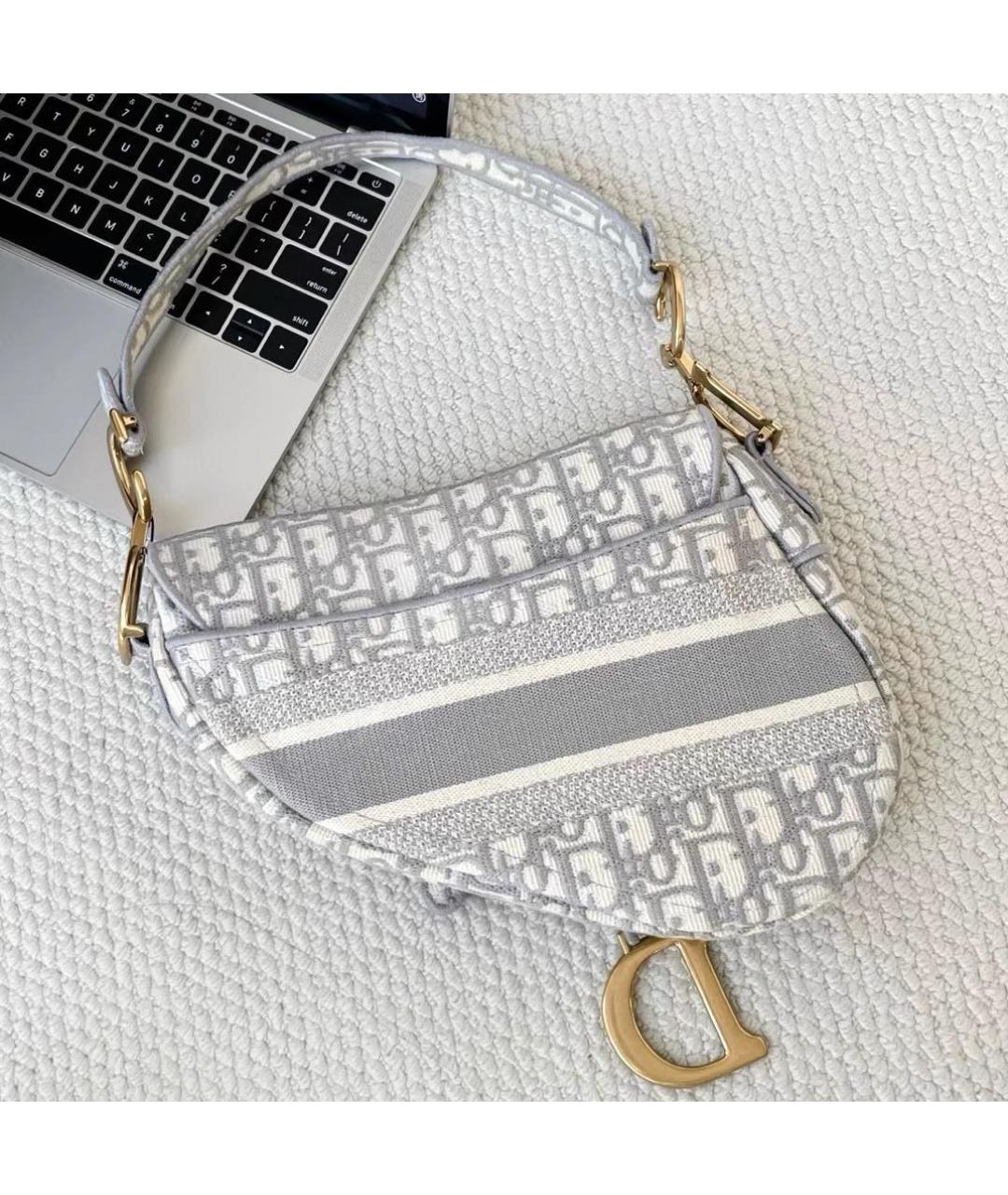 CHRISTIAN DIOR Серая сумка с короткими ручками, фото 2