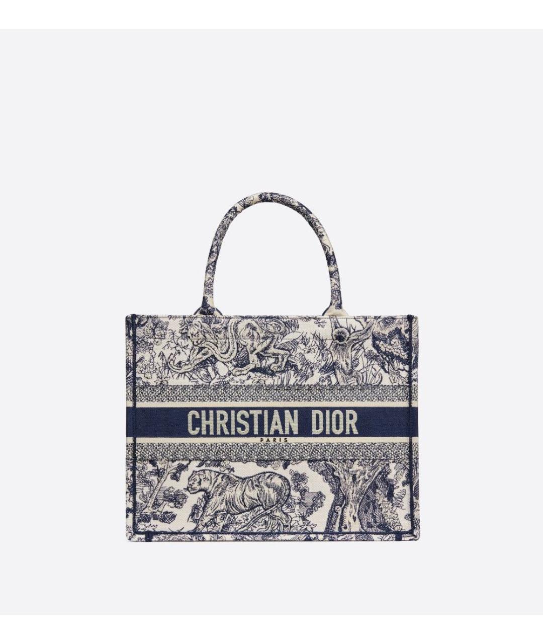 CHRISTIAN DIOR Синяя тканевая сумка тоут, фото 9