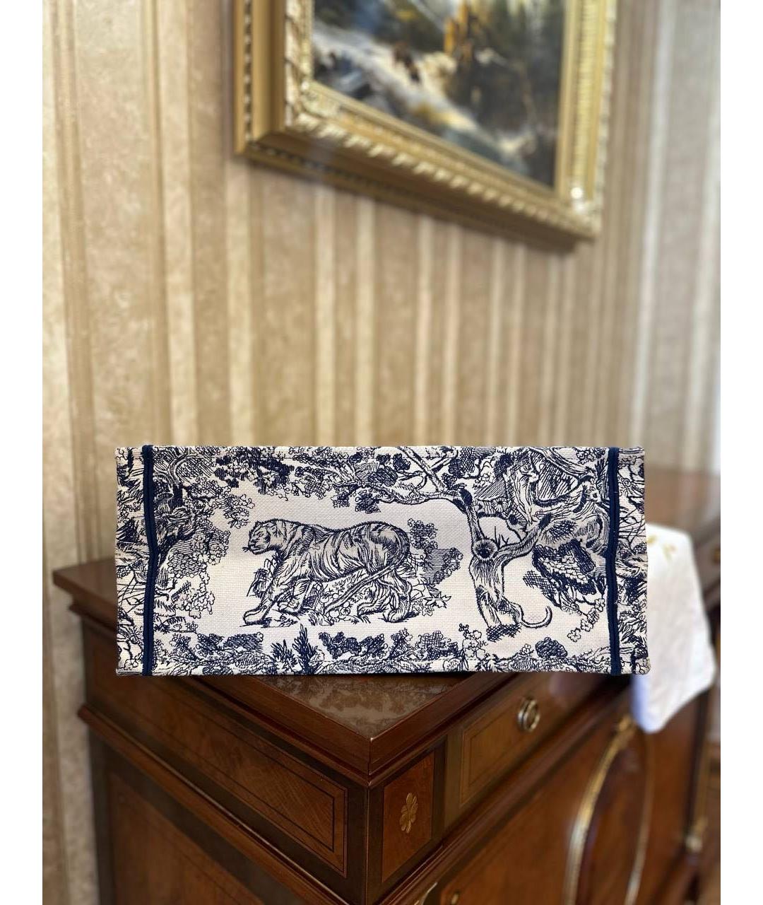 CHRISTIAN DIOR Синяя тканевая сумка тоут, фото 8