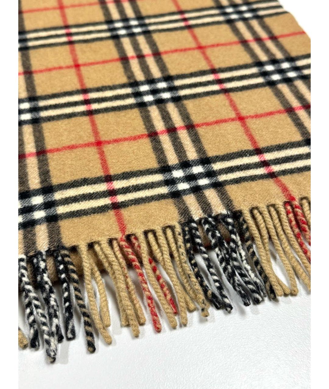 BURBERRY Бежевый шерстяной шарф, фото 2