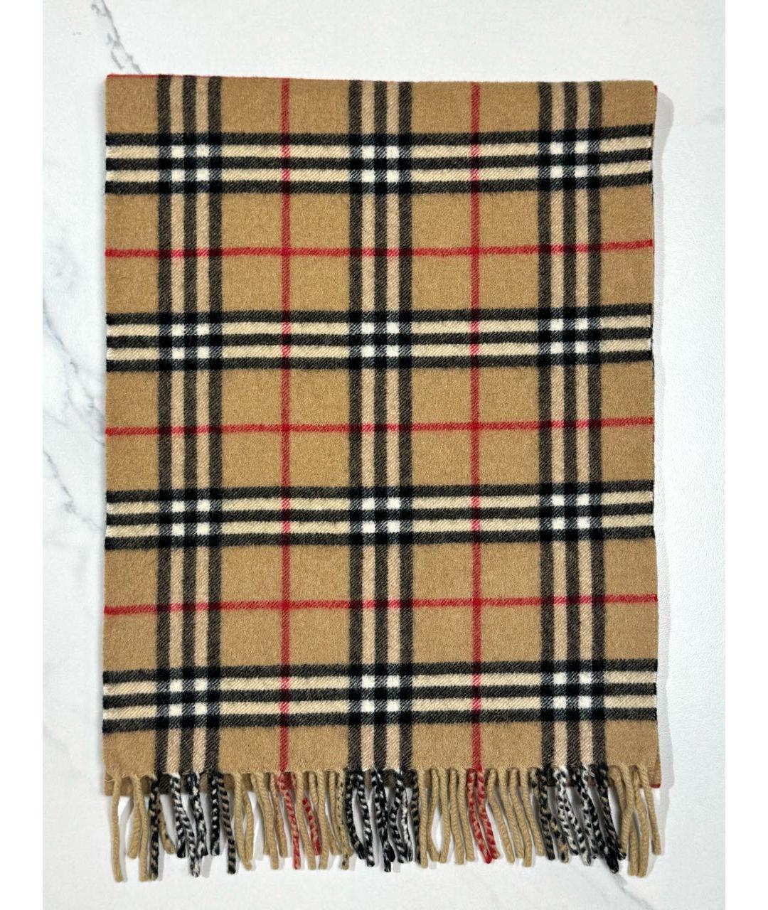 BURBERRY Бежевый шерстяной шарф, фото 7