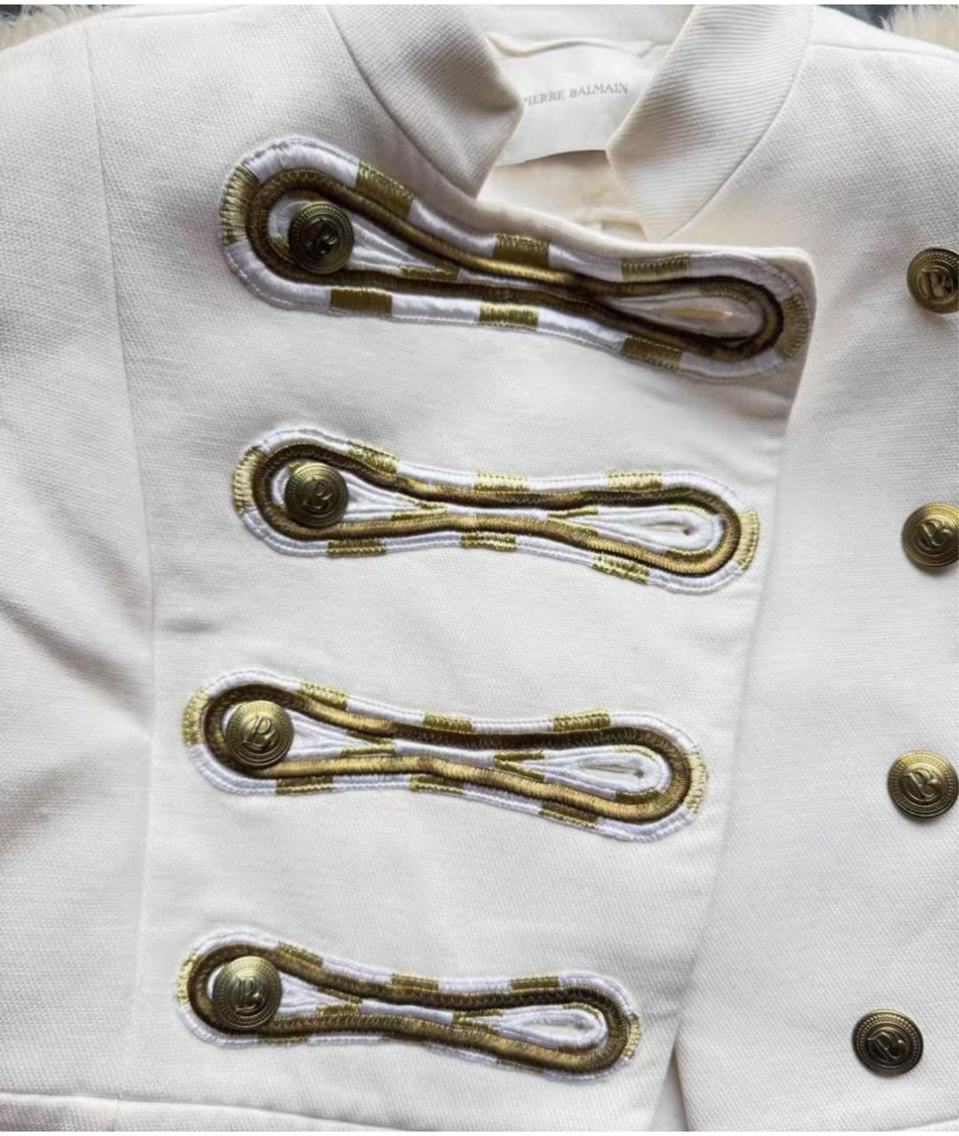 PIERRE BALMAIN Белый хлопковый жакет/пиджак, фото 3