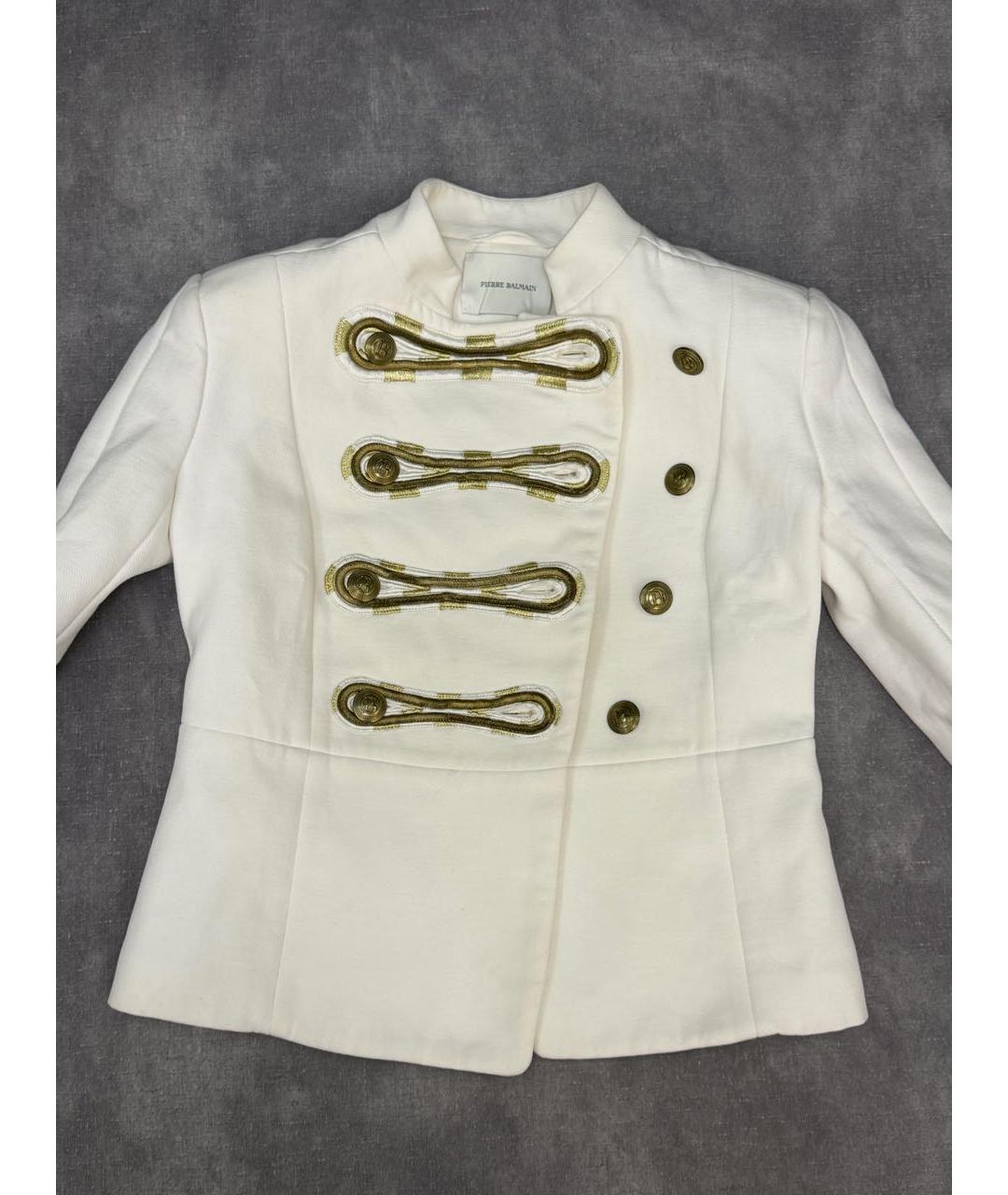 PIERRE BALMAIN Белый хлопковый жакет/пиджак, фото 5