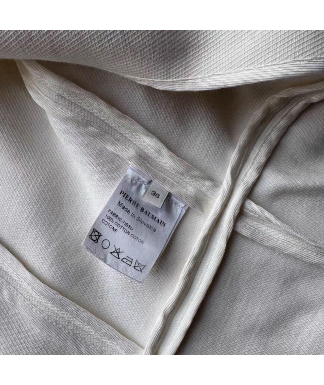 PIERRE BALMAIN Белый хлопковый жакет/пиджак, фото 4