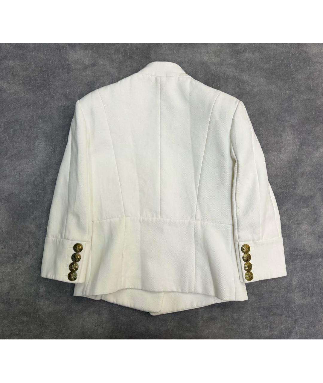 PIERRE BALMAIN Белый хлопковый жакет/пиджак, фото 3