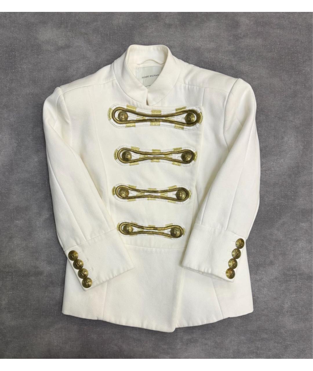 PIERRE BALMAIN Белый хлопковый жакет/пиджак, фото 2