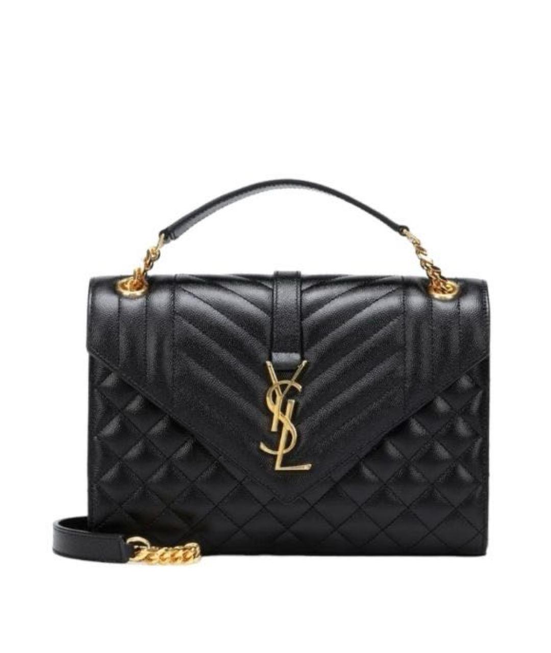 SAINT LAURENT Черная кожаная сумка через плечо, фото 6