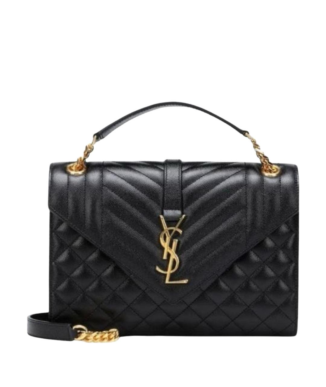 SAINT LAURENT Черная кожаная сумка через плечо, фото 1