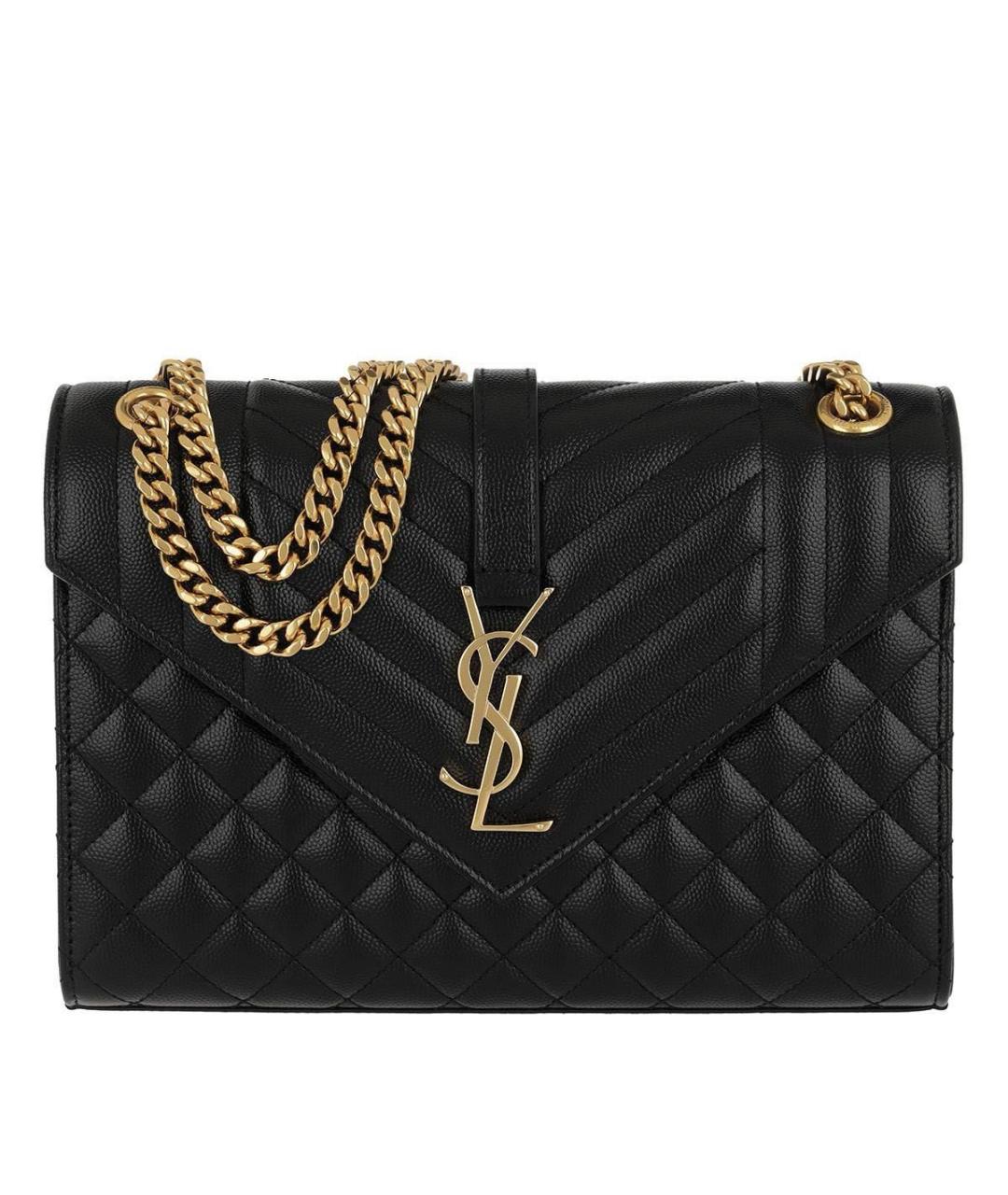 SAINT LAURENT Черная кожаная сумка через плечо, фото 2