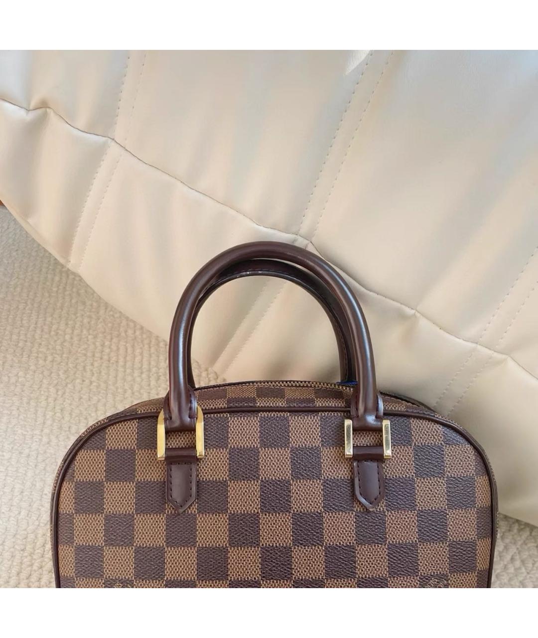 LOUIS VUITTON Коричневая кожаная сумка с короткими ручками, фото 2