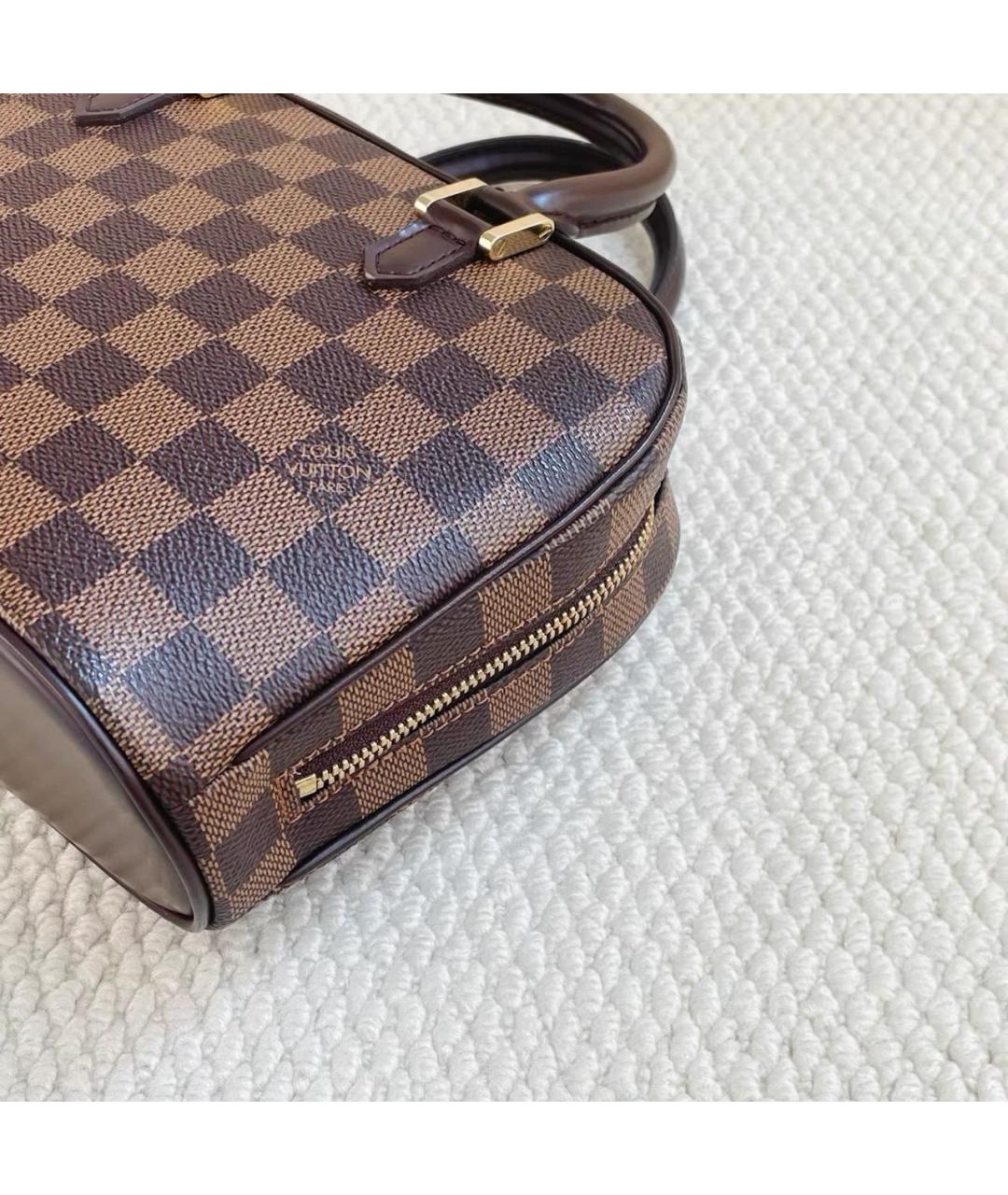 LOUIS VUITTON Коричневая кожаная сумка с короткими ручками, фото 7