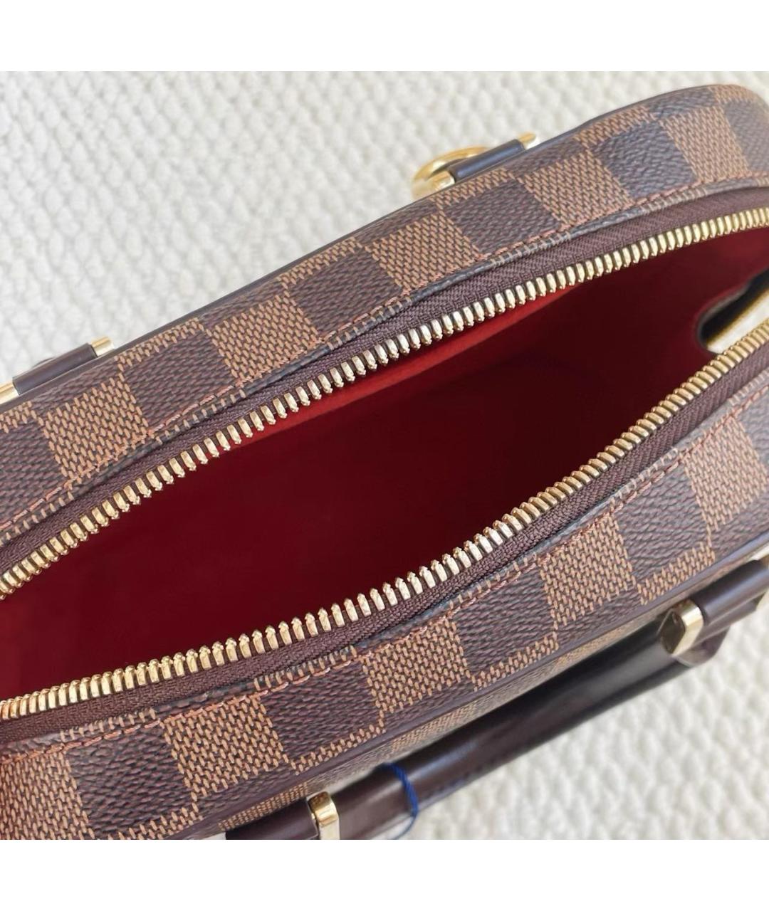 LOUIS VUITTON Коричневая кожаная сумка с короткими ручками, фото 8