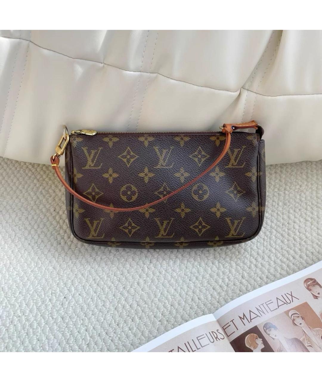 LOUIS VUITTON Коричневая кожаная сумка с короткими ручками, фото 2