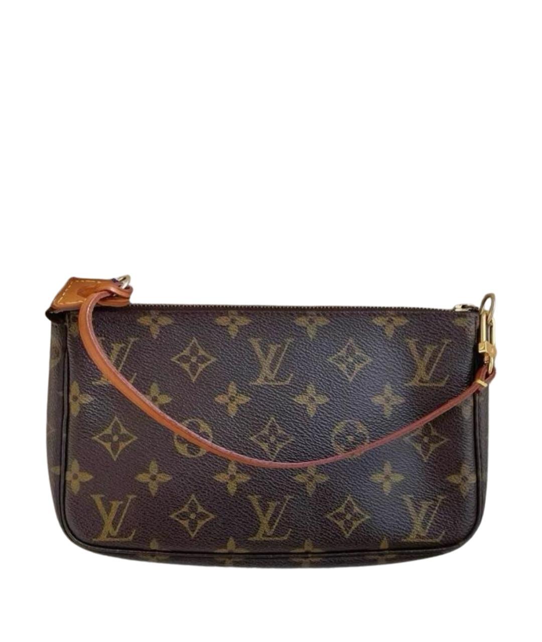 LOUIS VUITTON Коричневая кожаная сумка с короткими ручками, фото 1