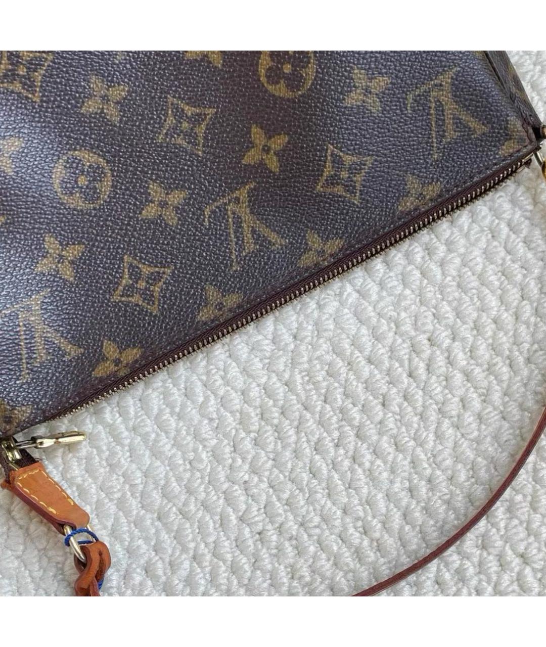 LOUIS VUITTON Коричневая кожаная сумка с короткими ручками, фото 8