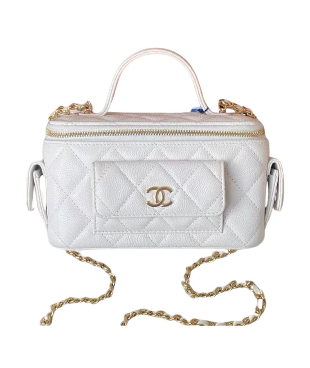 CHANEL Белая кожаная сумка через плечо, фото 1