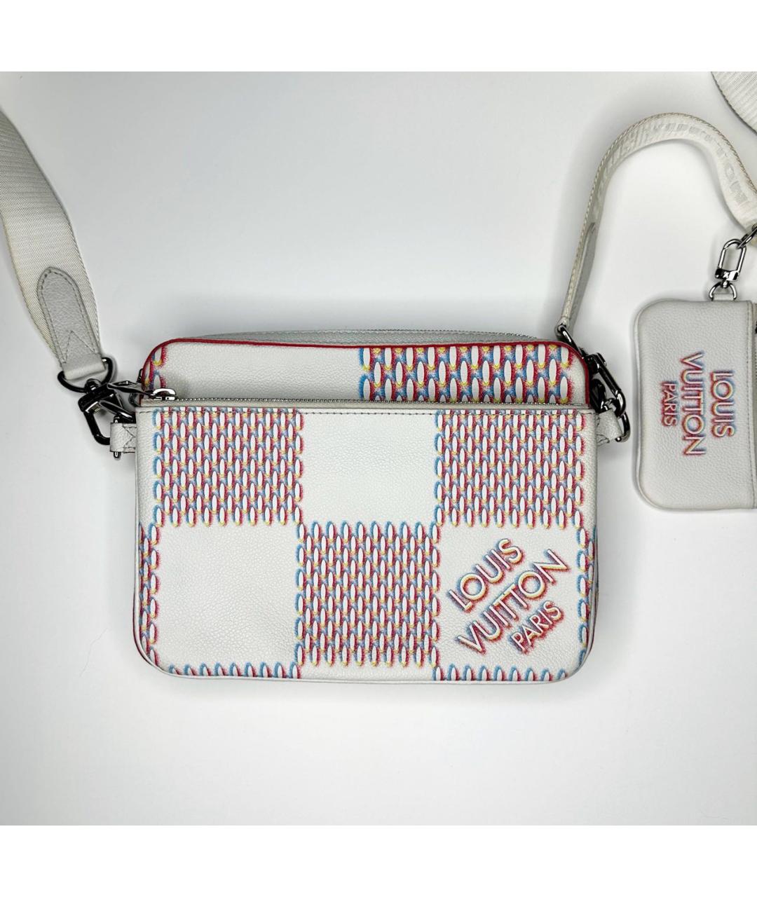 LOUIS VUITTON Белая кожаная барсетка, фото 2