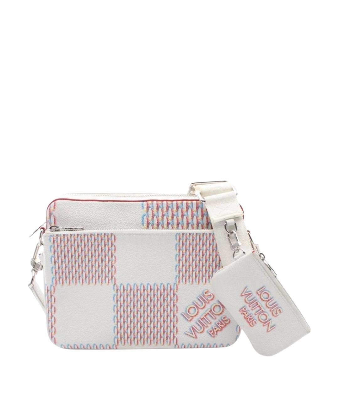LOUIS VUITTON Белая кожаная барсетка, фото 1