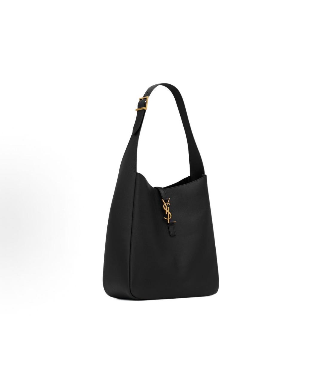 SAINT LAURENT Черная кожаная сумка тоут, фото 2