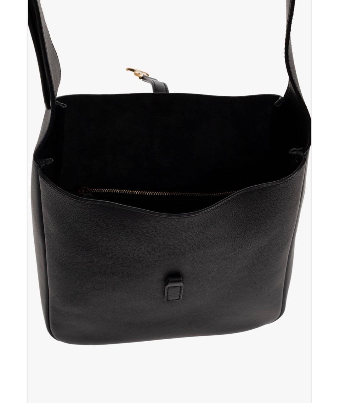 SAINT LAURENT Черная кожаная сумка тоут, фото 6