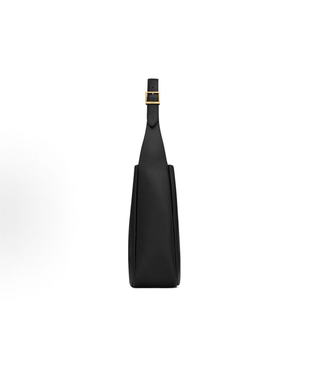 SAINT LAURENT Черная кожаная сумка тоут, фото 4