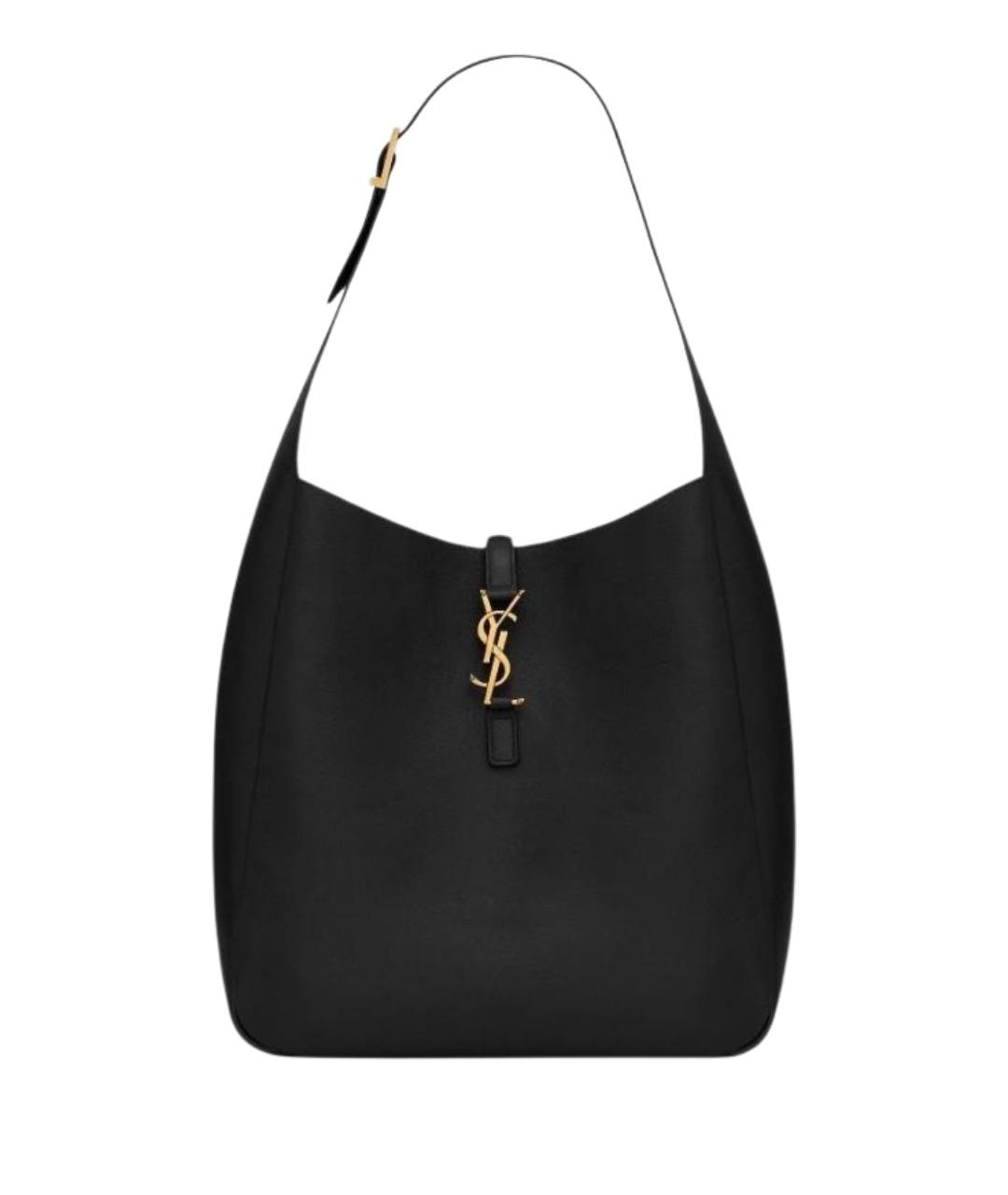 SAINT LAURENT Черная кожаная сумка тоут, фото 1