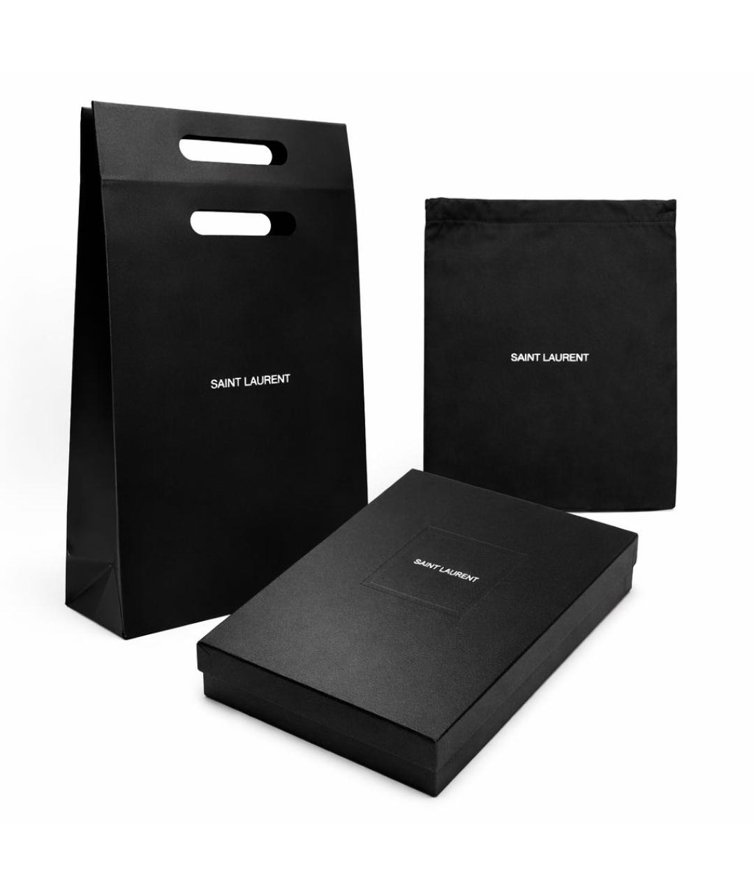 SAINT LAURENT Черная кожаная сумка тоут, фото 7