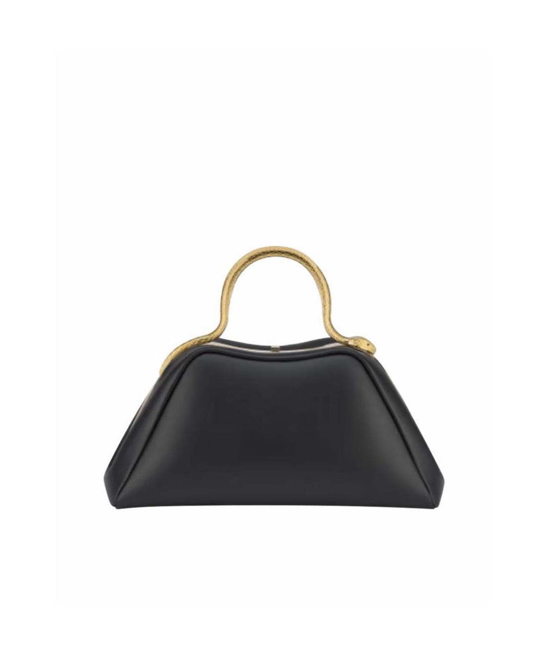 BVLGARI Черная кожаная сумка с короткими ручками, фото 1