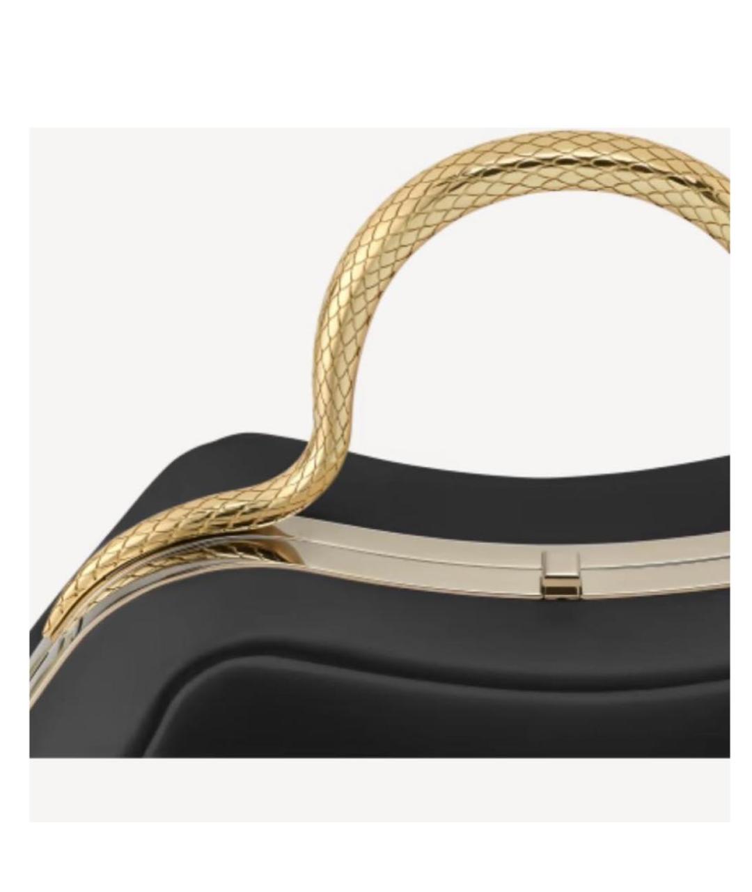 BVLGARI Черная кожаная сумка с короткими ручками, фото 3