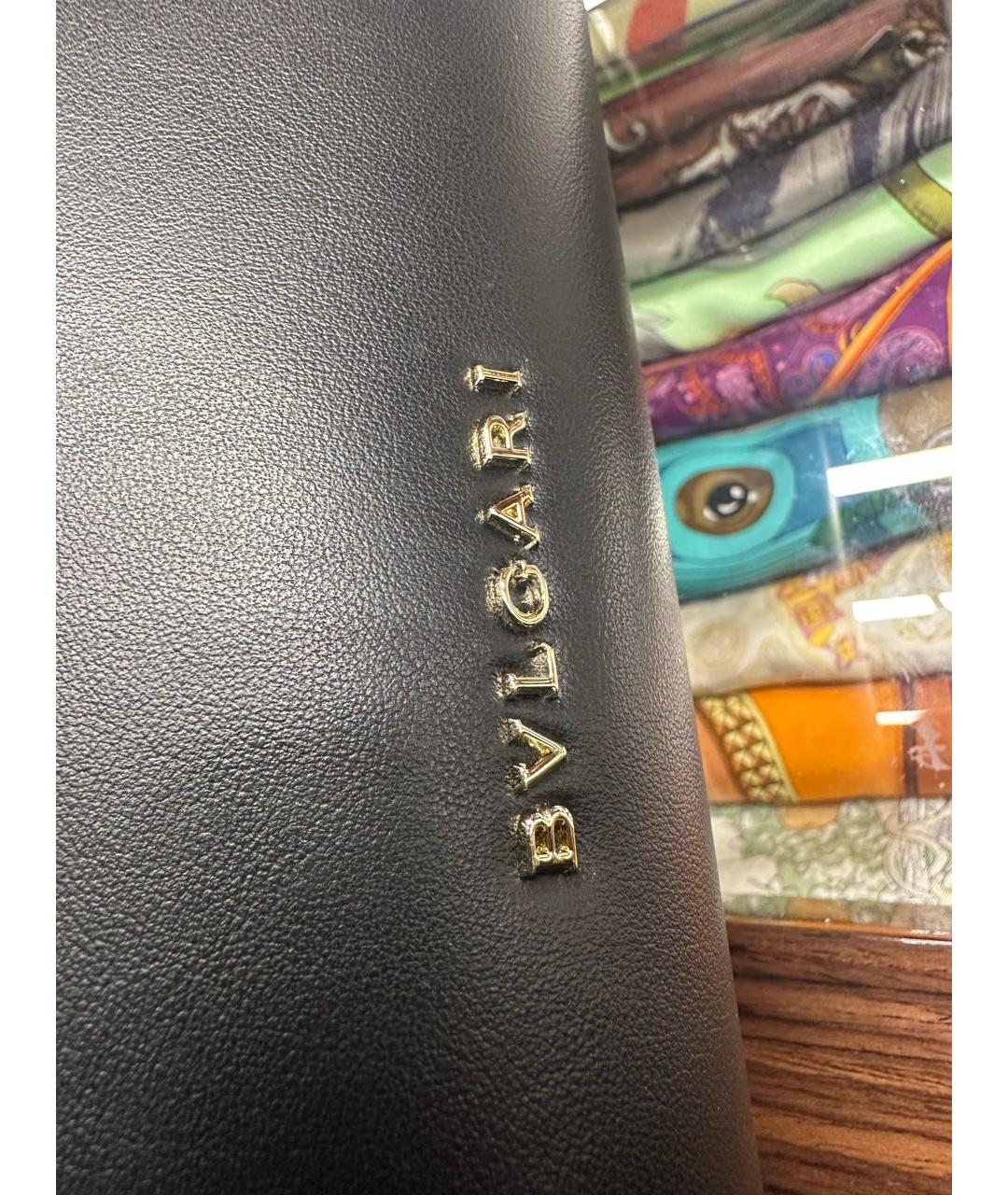 BVLGARI Черная кожаная сумка с короткими ручками, фото 8