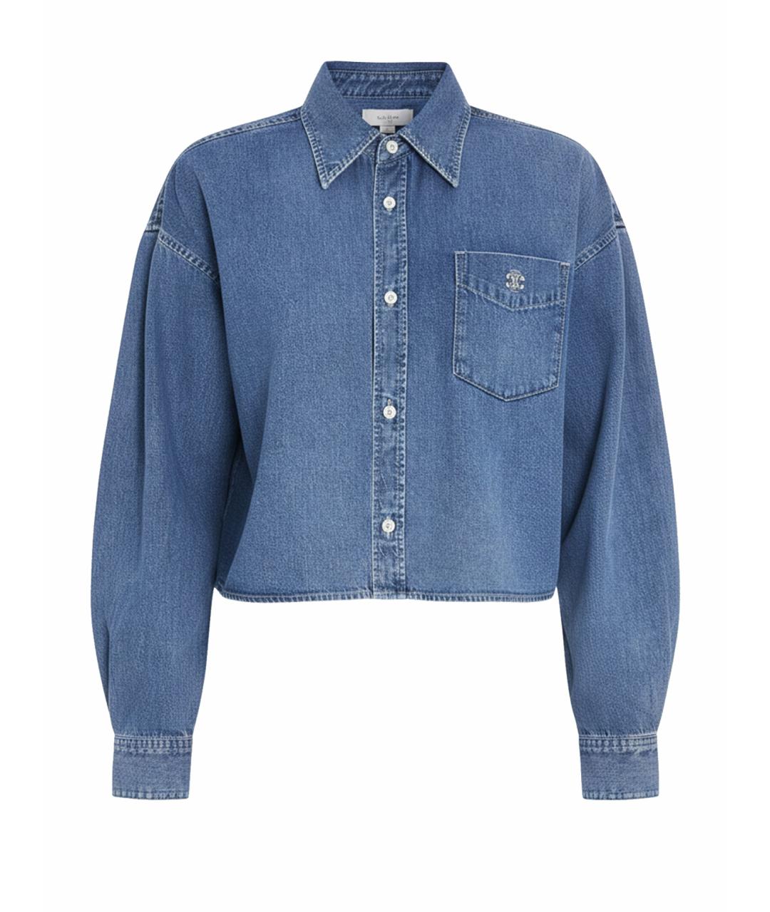 CELINE Голубая хлопковая рубашка, фото 1