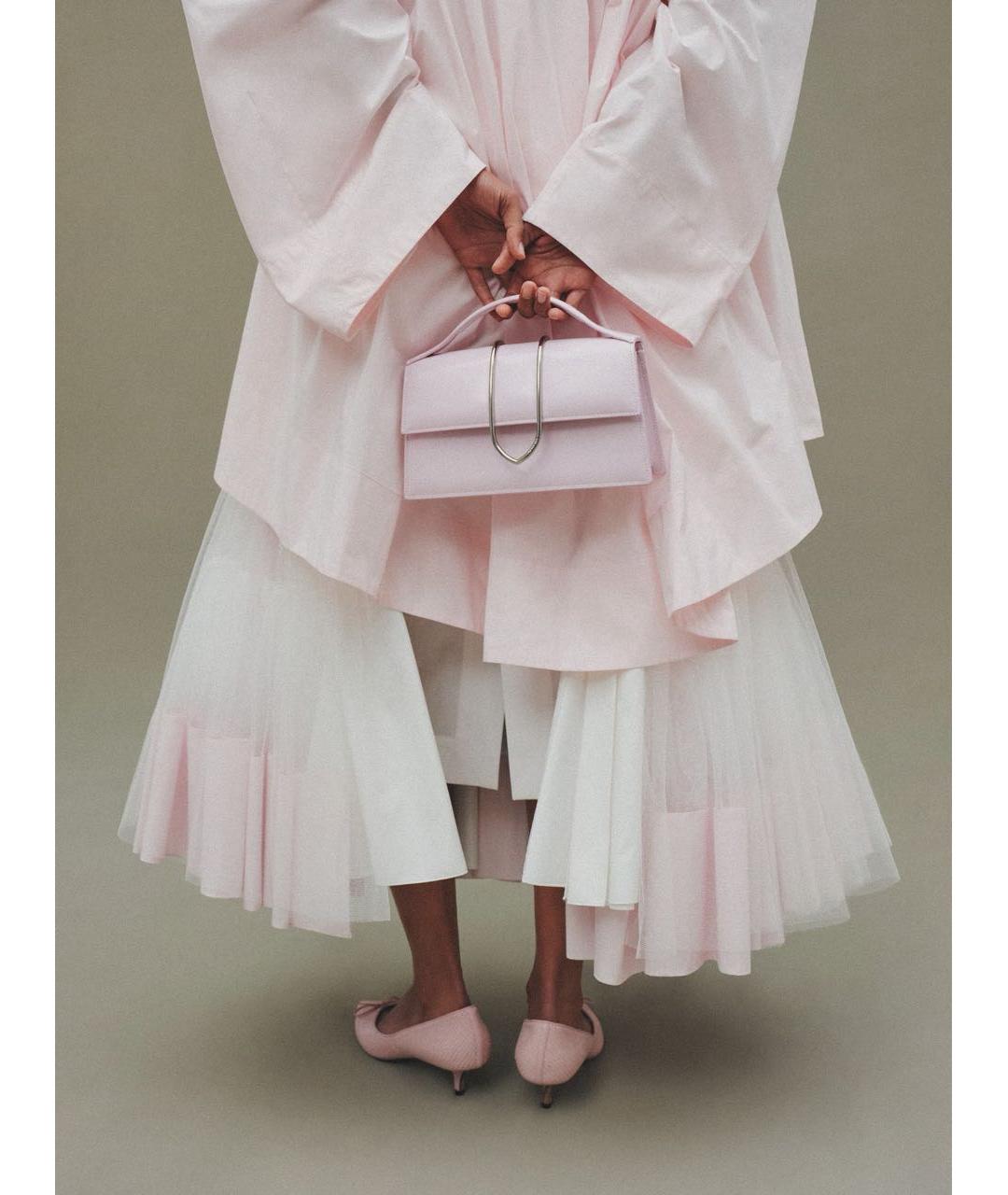 JACQUEMUS Розовая кожаная сумка с короткими ручками, фото 5