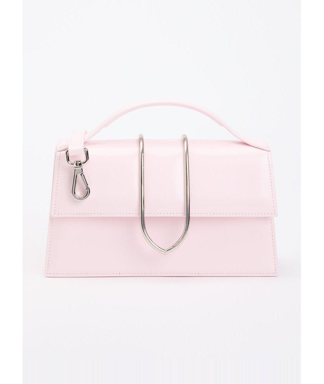 JACQUEMUS Розовая кожаная сумка с короткими ручками, фото 6