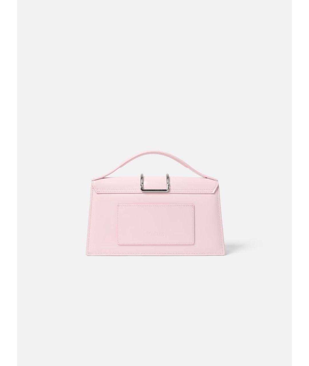JACQUEMUS Розовая кожаная сумка с короткими ручками, фото 4