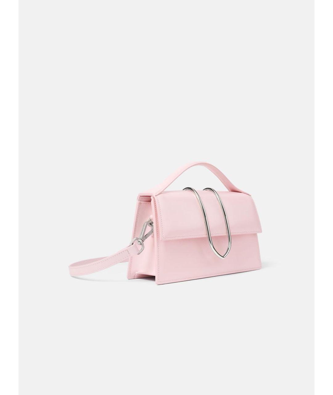JACQUEMUS Розовая кожаная сумка с короткими ручками, фото 3