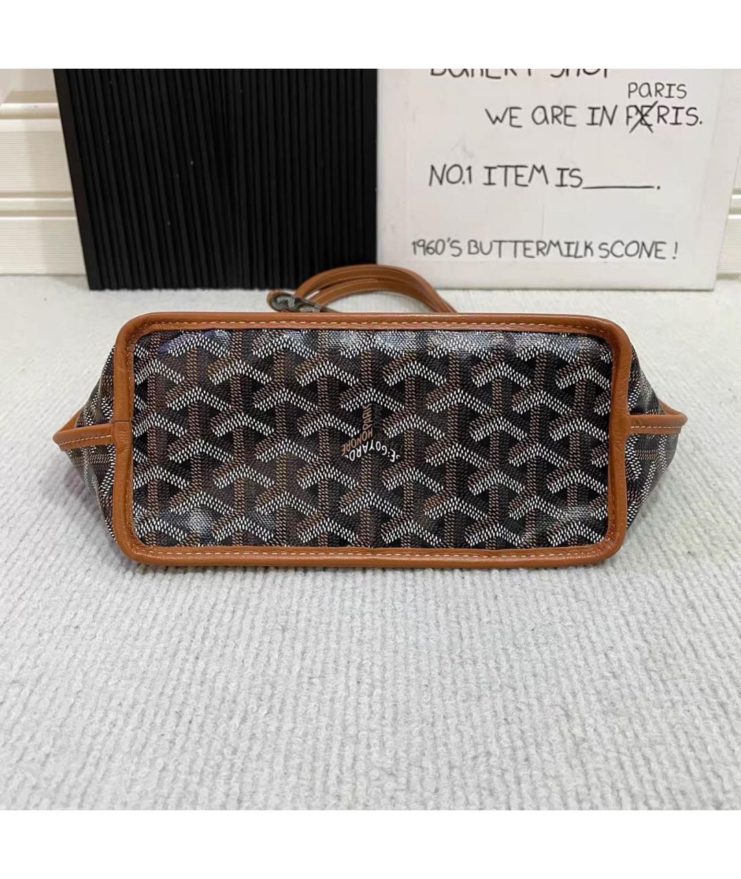 GOYARD Коричневая кожаная сумка тоут, фото 3