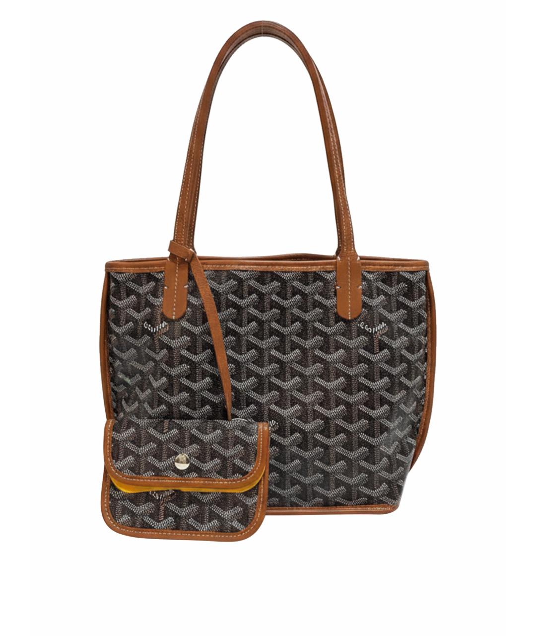 GOYARD Коричневая кожаная сумка тоут, фото 1