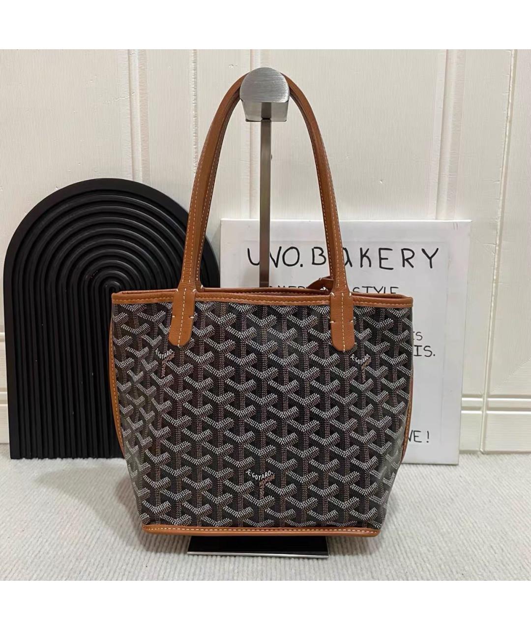 GOYARD Коричневая кожаная сумка тоут, фото 2