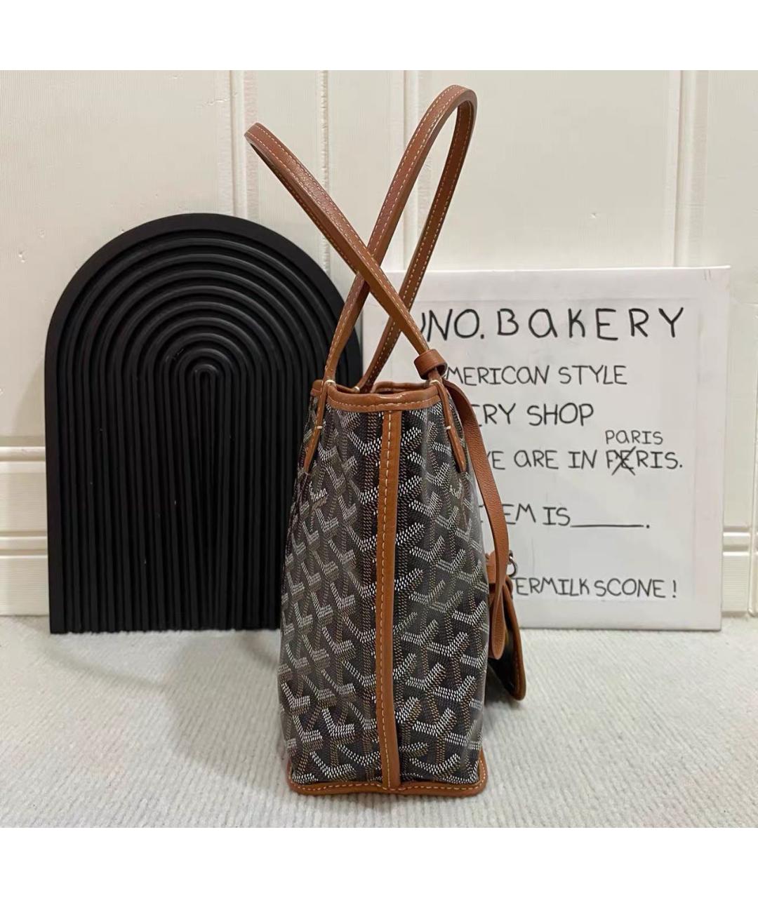 GOYARD Коричневая кожаная сумка тоут, фото 5