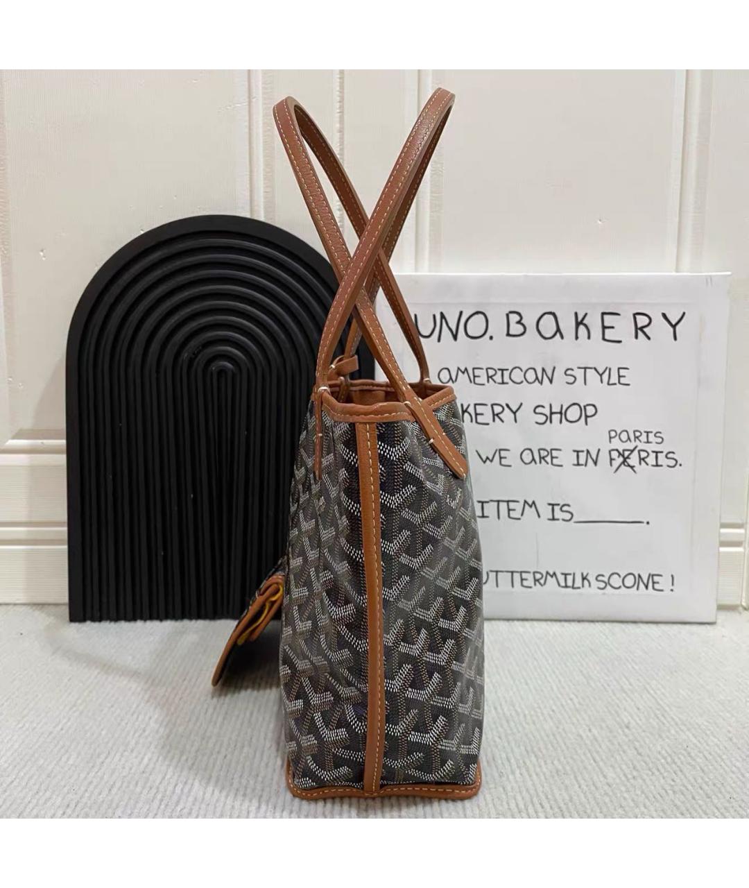 GOYARD Коричневая кожаная сумка тоут, фото 4