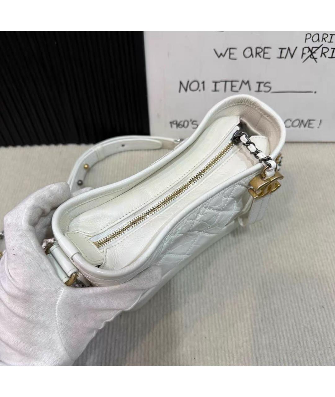 CHANEL Белая кожаная сумка через плечо, фото 7