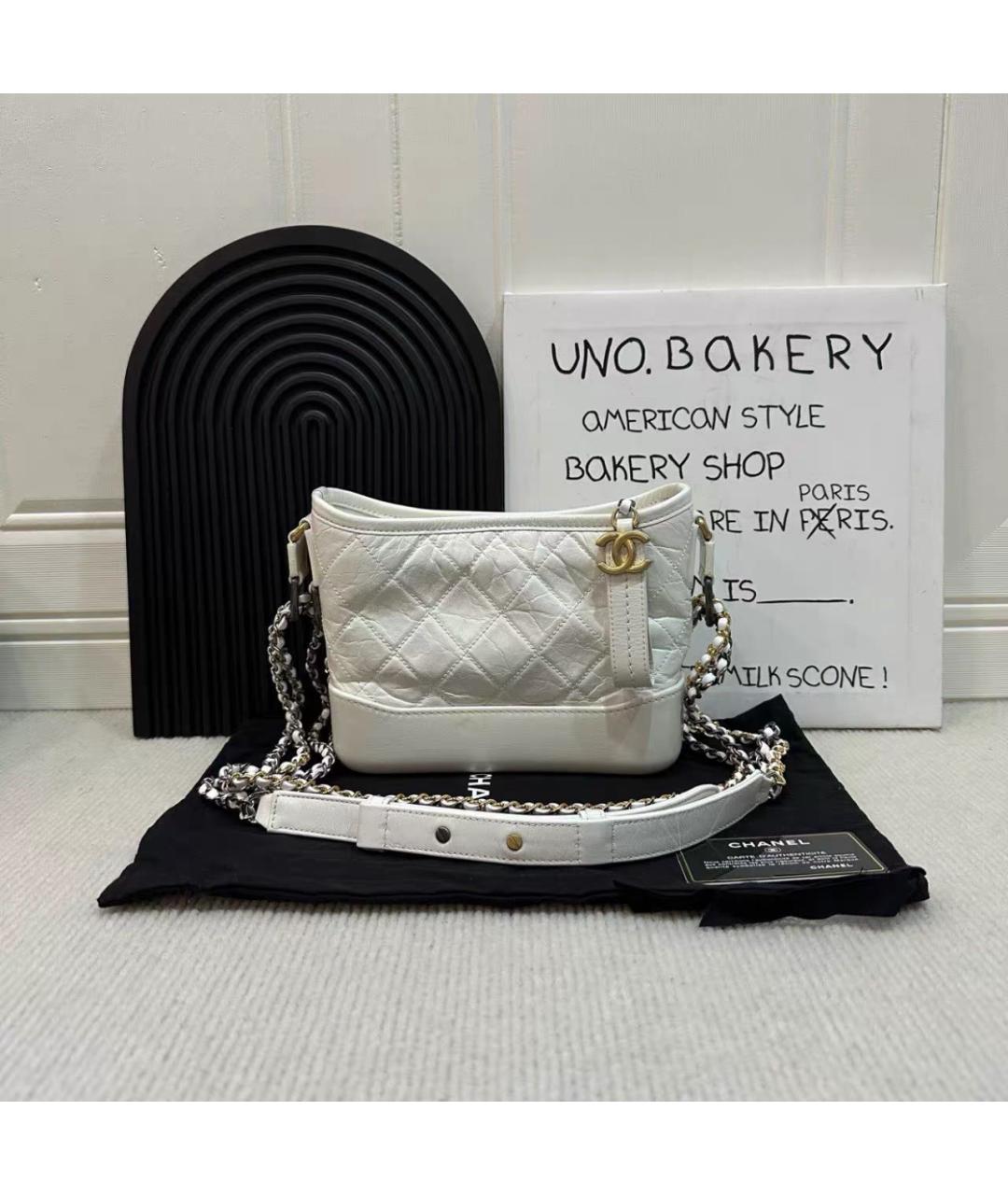 CHANEL Белая кожаная сумка через плечо, фото 9
