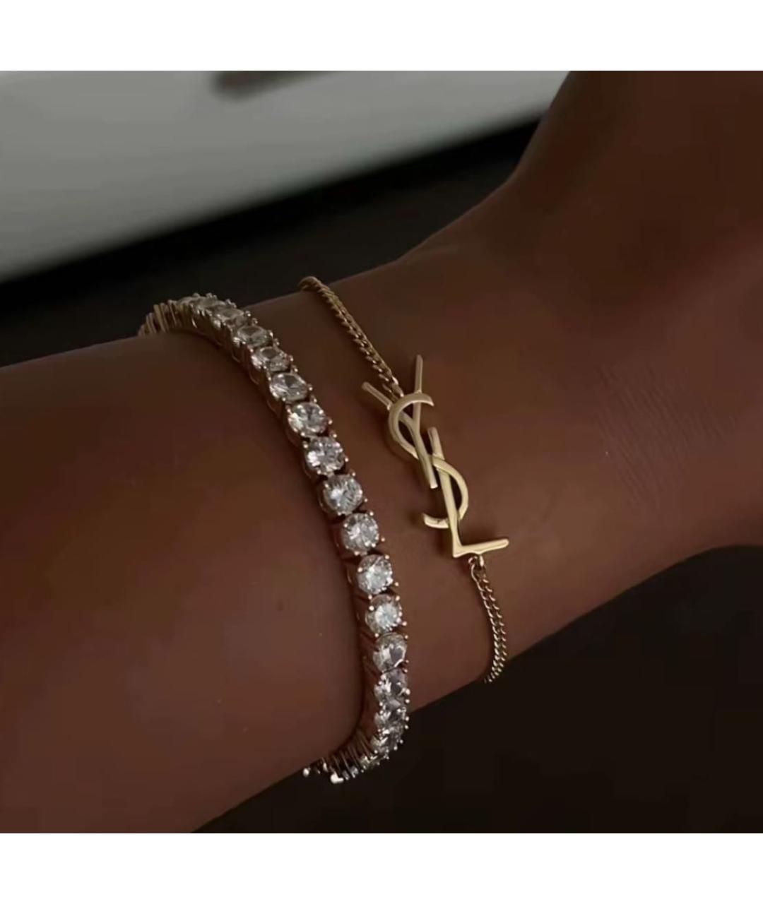 SAINT LAURENT Золотой браслет, фото 3