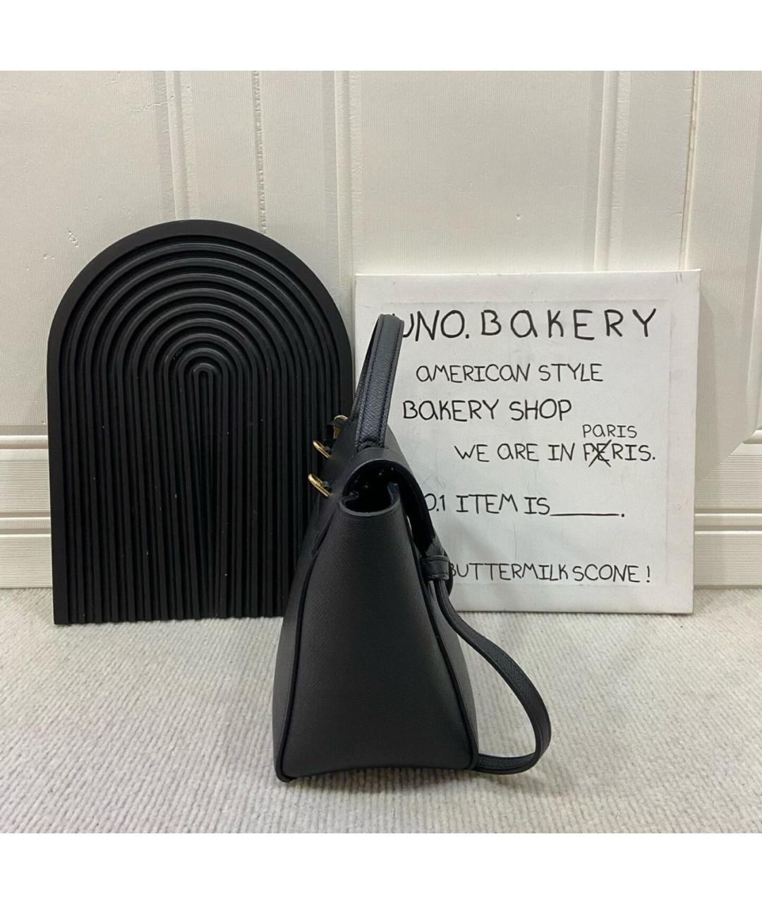 CELINE Черная кожаная сумка с короткими ручками, фото 3