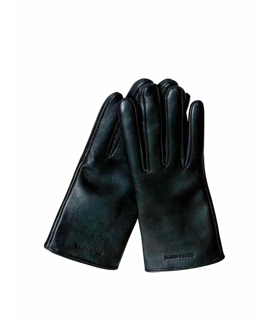 COCCINELLE Черные кожаные перчатки, фото 1