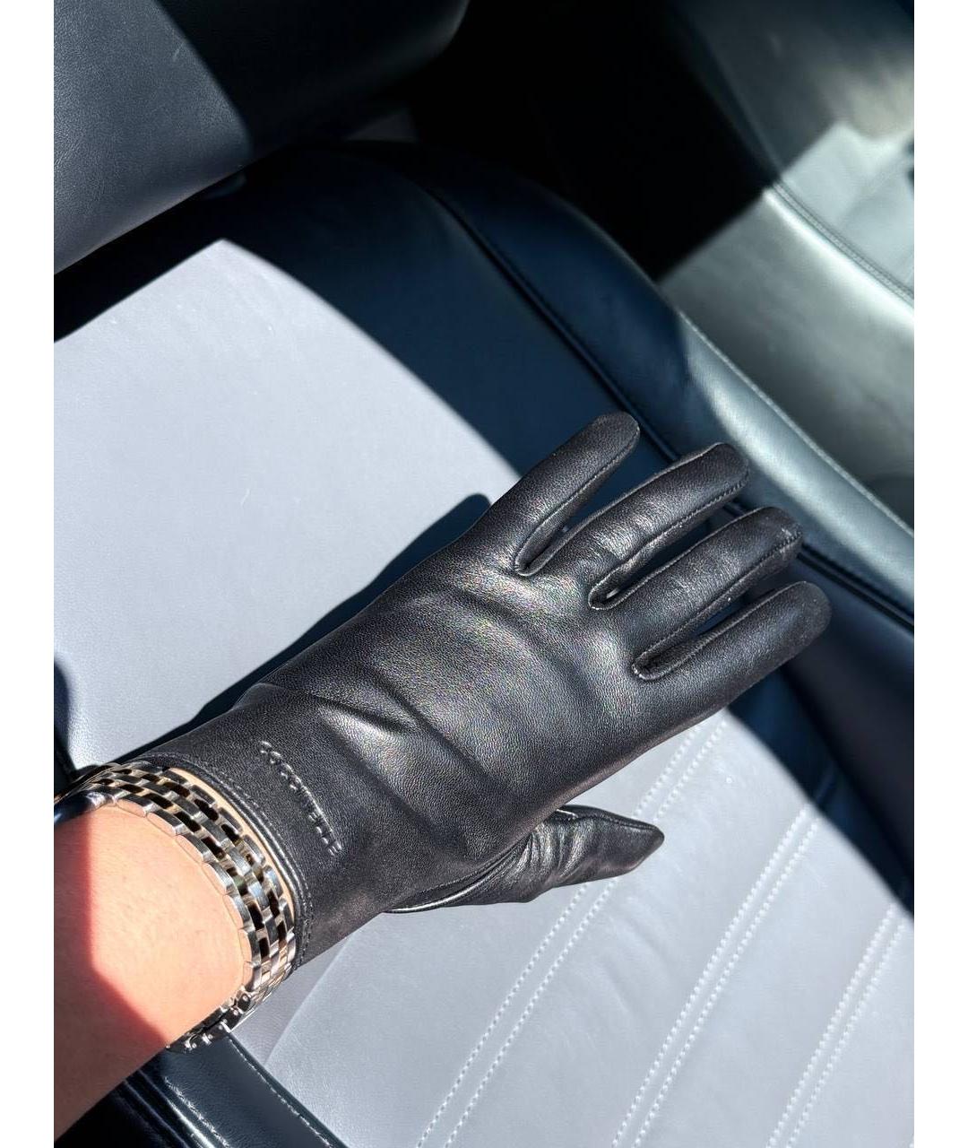 COCCINELLE Черные кожаные перчатки, фото 7